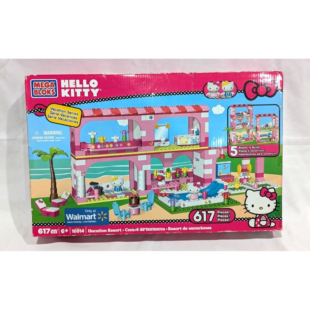HELLO KITTY Mega Bloks Vacation Resort Set 10914 2013 New Sealed Box Read